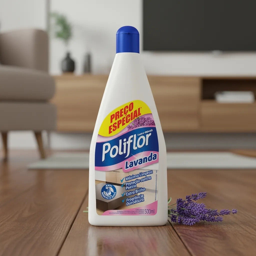 Lustra Móveis Líquido Perfumado Poliflor Lavanda 500ml