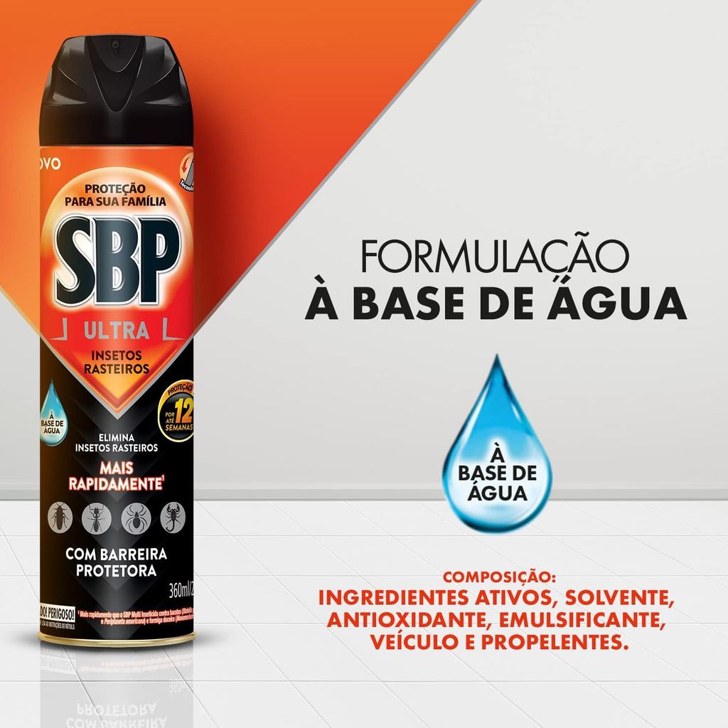 Inseticida Aerossol Ultra Insetos Rasteiros 360ml SBP