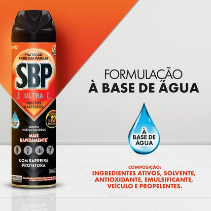 Inseticida Aerossol Ultra Insetos Rasteiros 360ml SBP