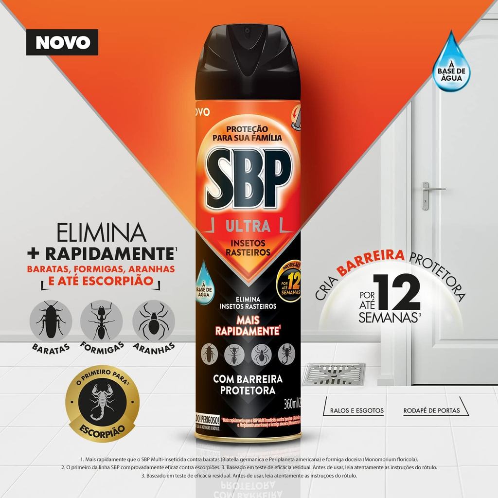 Inseticida Aerossol Ultra Insetos Rasteiros 360ml SBP