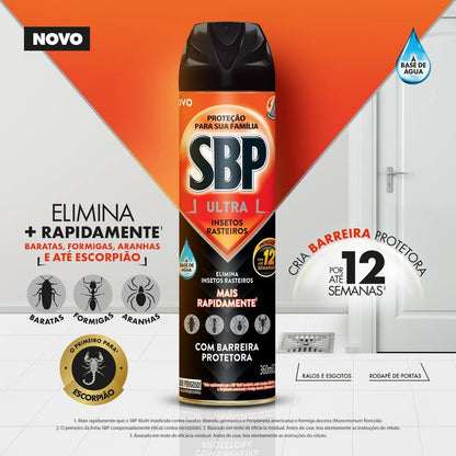 Inseticida Aerossol Ultra Insetos Rasteiros 360ml SBP
